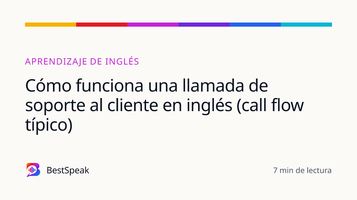 Cómo funciona una llamada de soporte al cliente en inglés (call flow típico) — guía de BestSpeak sobre aprendizaje