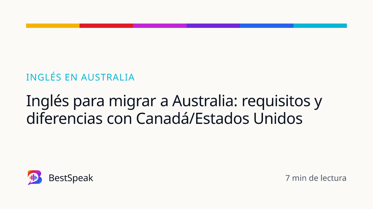 Inglés para migrar a Australia: requisitos y diferencias con Canadá/Estados Unidos — guía de BestSpeak sobre inglés por ciudad